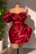 Red Faux Leather Dress